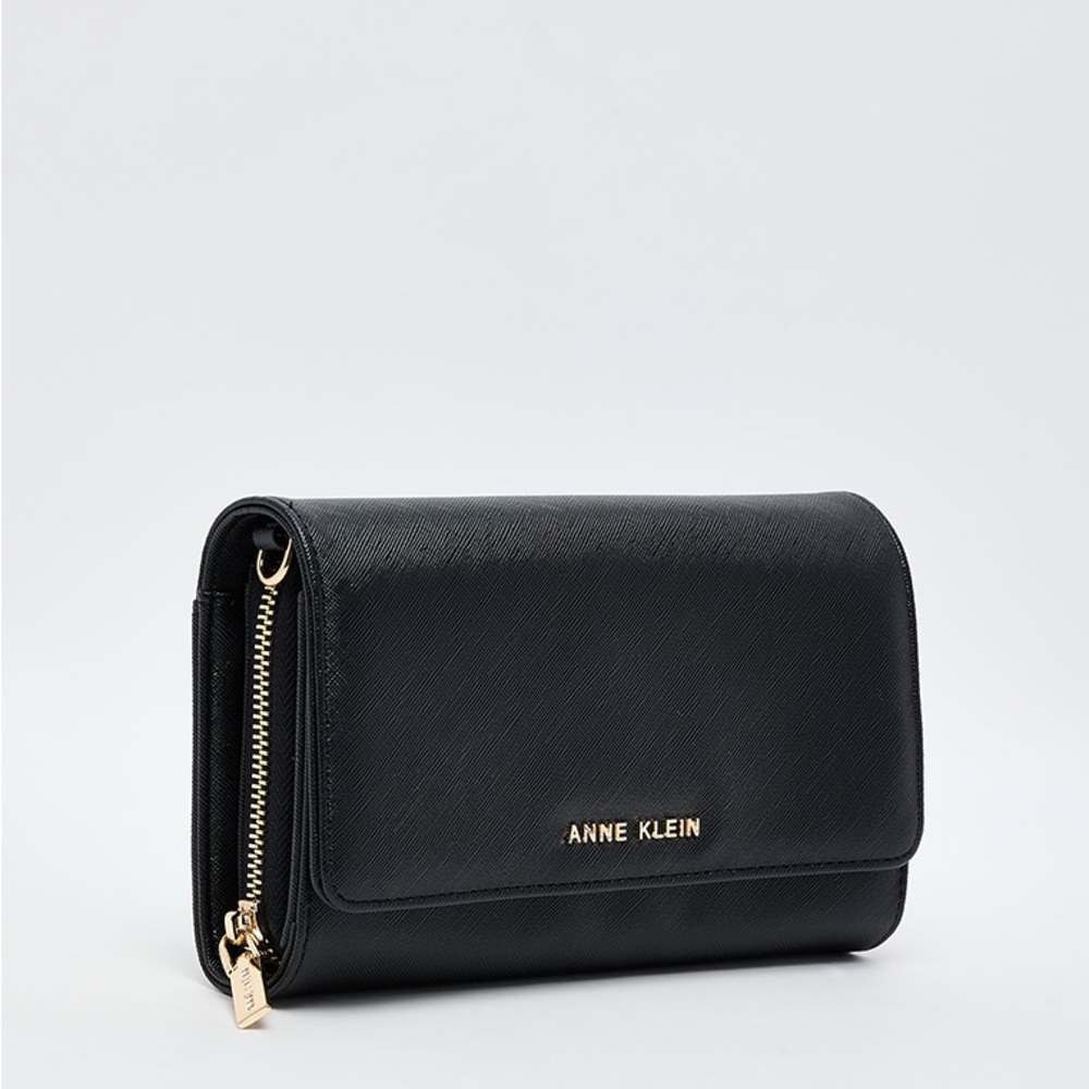 Women’s Anne Klein Black Clutch with Gold Accents